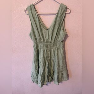 Lily Rose Light Green V-Neck Dress